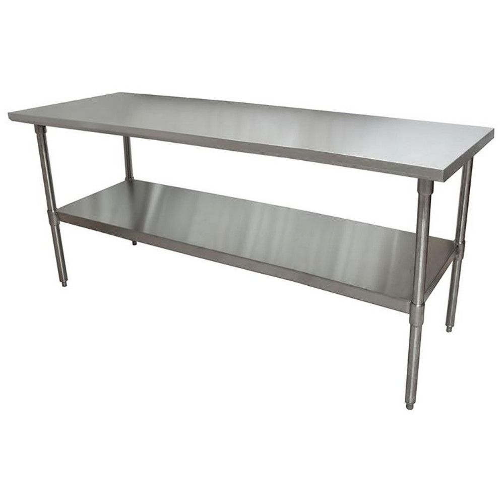 BK RESOURCES 2VT7230 Stainless Steel Flat Top Work Tables, 72w x 30d x 36h, Silver, 2/Pallet