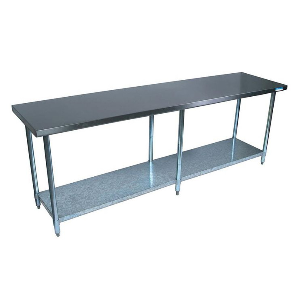 BK RESOURCES 2VT9630 Stainless Steel Flat Top Work Tables, 96w x 30d x 36h, Silver, 2/Pallet