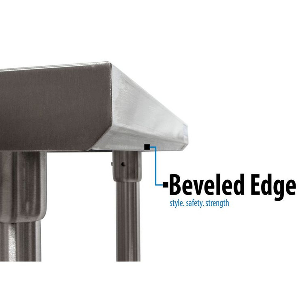 BK RESOURCES 2VTR57230 Stainless Steel 5" Riser Top Tables, 72w x 30d x 39.75h, Silver, 2/Pallet
