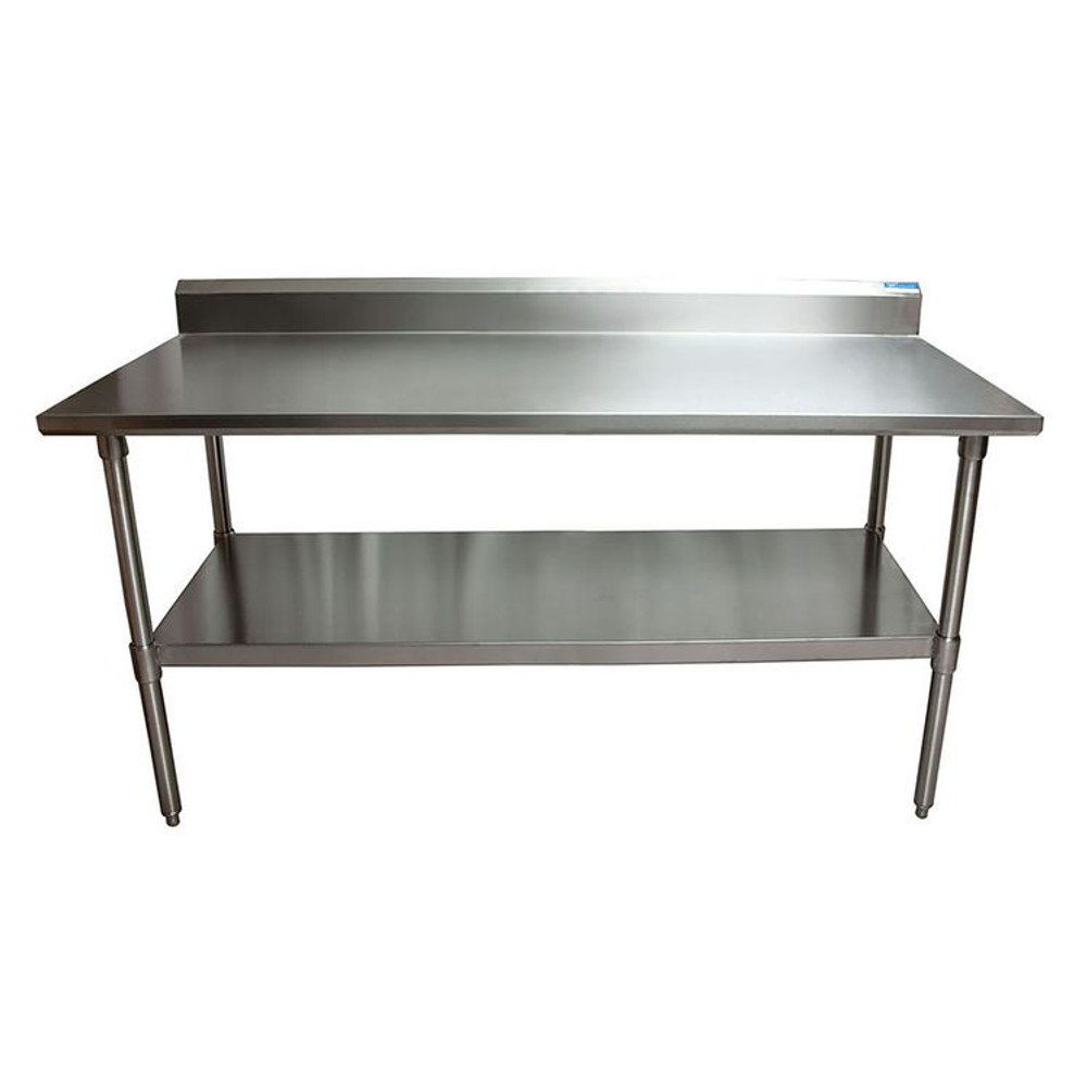 BK RESOURCES 2VTR57230 Stainless Steel 5" Riser Top Tables, 72w x 30d x 39.75h, Silver, 2/Pallet