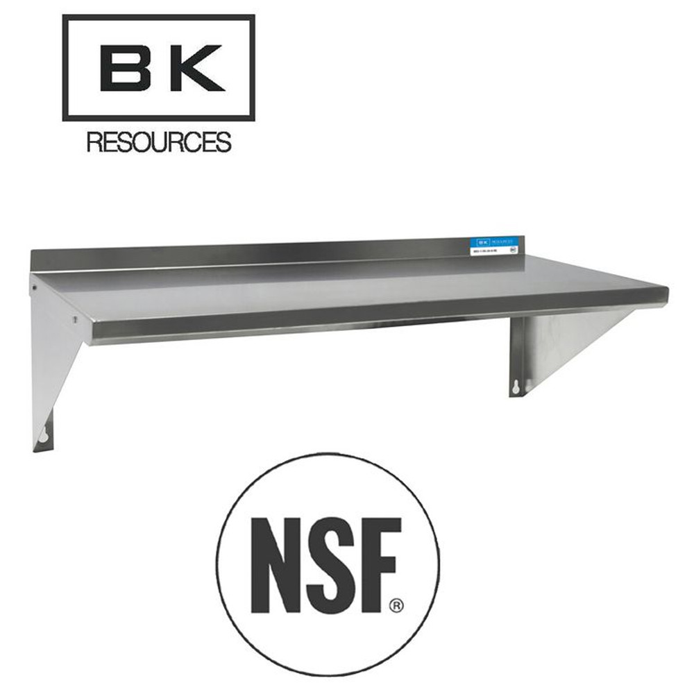 BK RESOURCES 2WSE1248 Stainless Steel Economy Overshelf, 48w x 12d x 8h, Stainless Steel, Silver, 2/Pallet