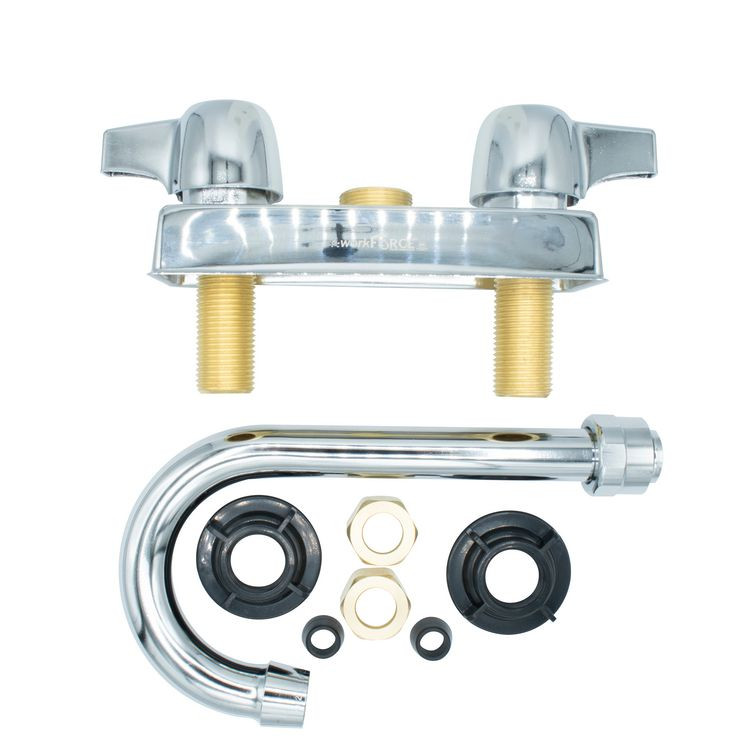 BK RESOURCES BKD3G WorkForce Standard Duty Faucet. 7.88" Height/3.5" Reach, Chrome-Plated Brass