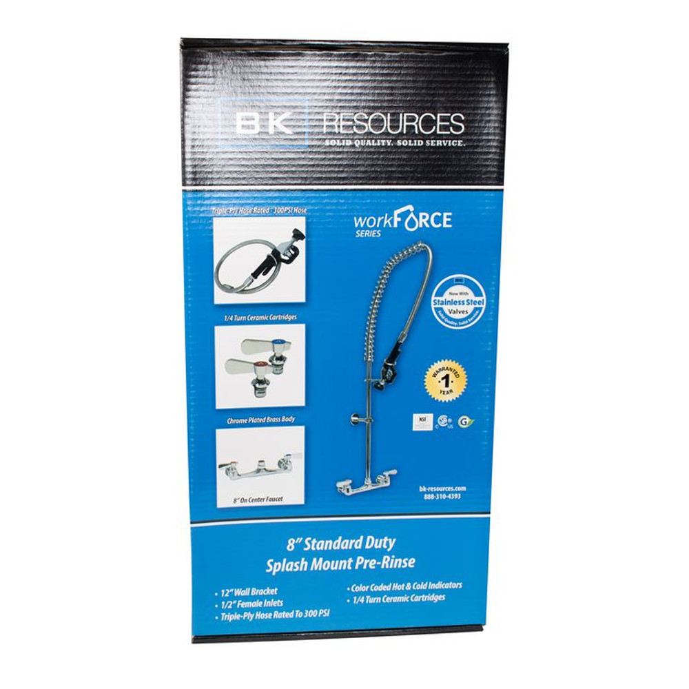 BK RESOURCES BKFVSMPRWBM WorkForce Prerinse Add-A-Faucet, 8" Height, Chrome