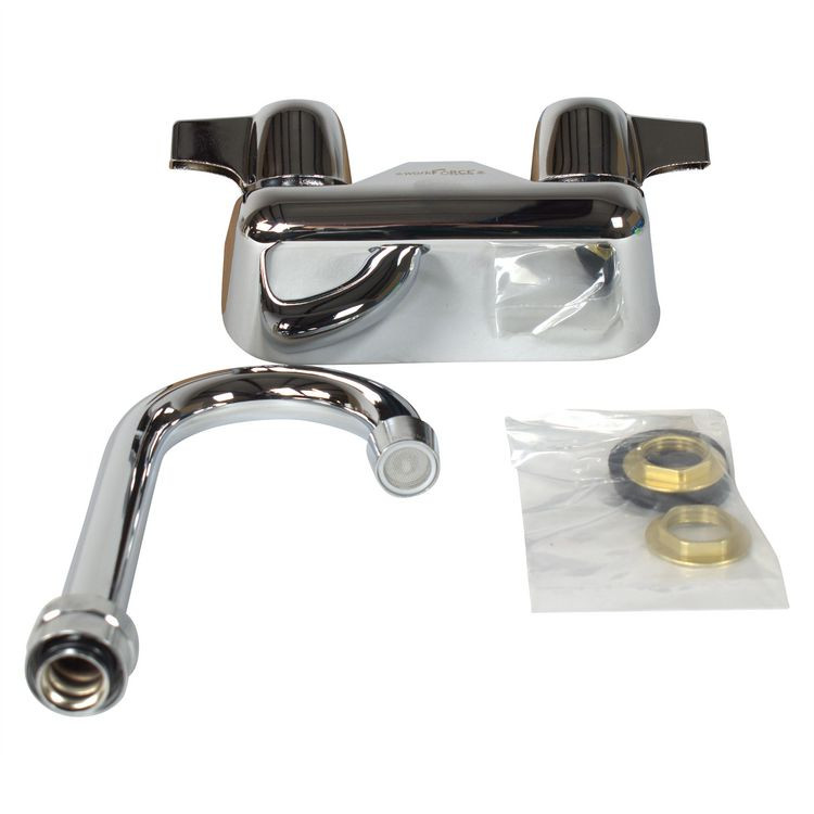 BK RESOURCES BKFW3GM WorkForce Standard Duty Faucet, 7.88" Height/3" Reach, Chrome-Plated Brass