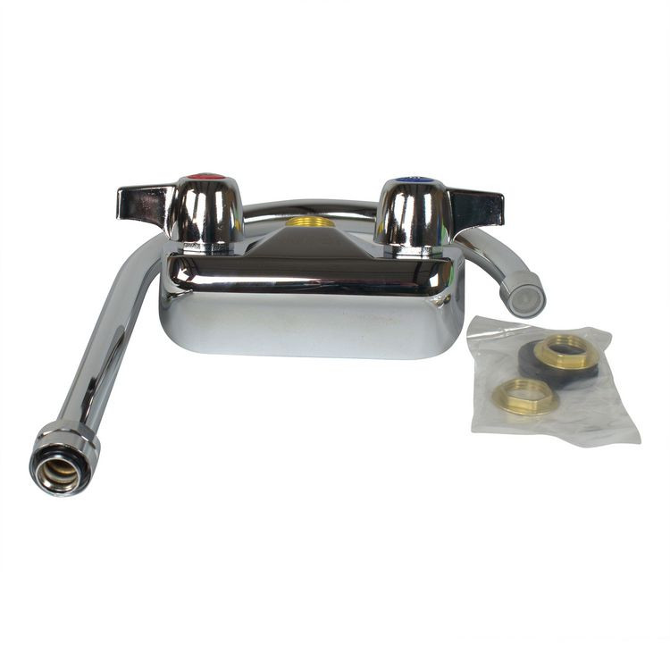 BK RESOURCES BKFW8GM WorkForce Standard Duty Faucet, 12.38" Height/8" Reach, Chrome-Plated Brass