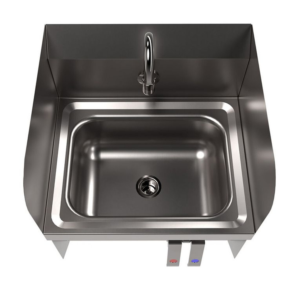 BK RESOURCES HSW14101SBKP Stainless Steel Hand Sink with Side Splashes, 14" l x 10" w x 5" d