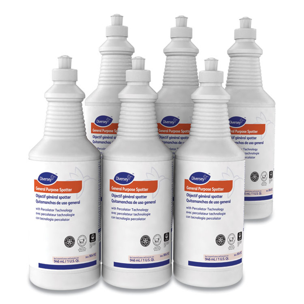 DIVERSEY 101109763 General Purpose Spotter, Floral Scent, Liquid, 1 qt Squeeze Bottle, 6/Carton