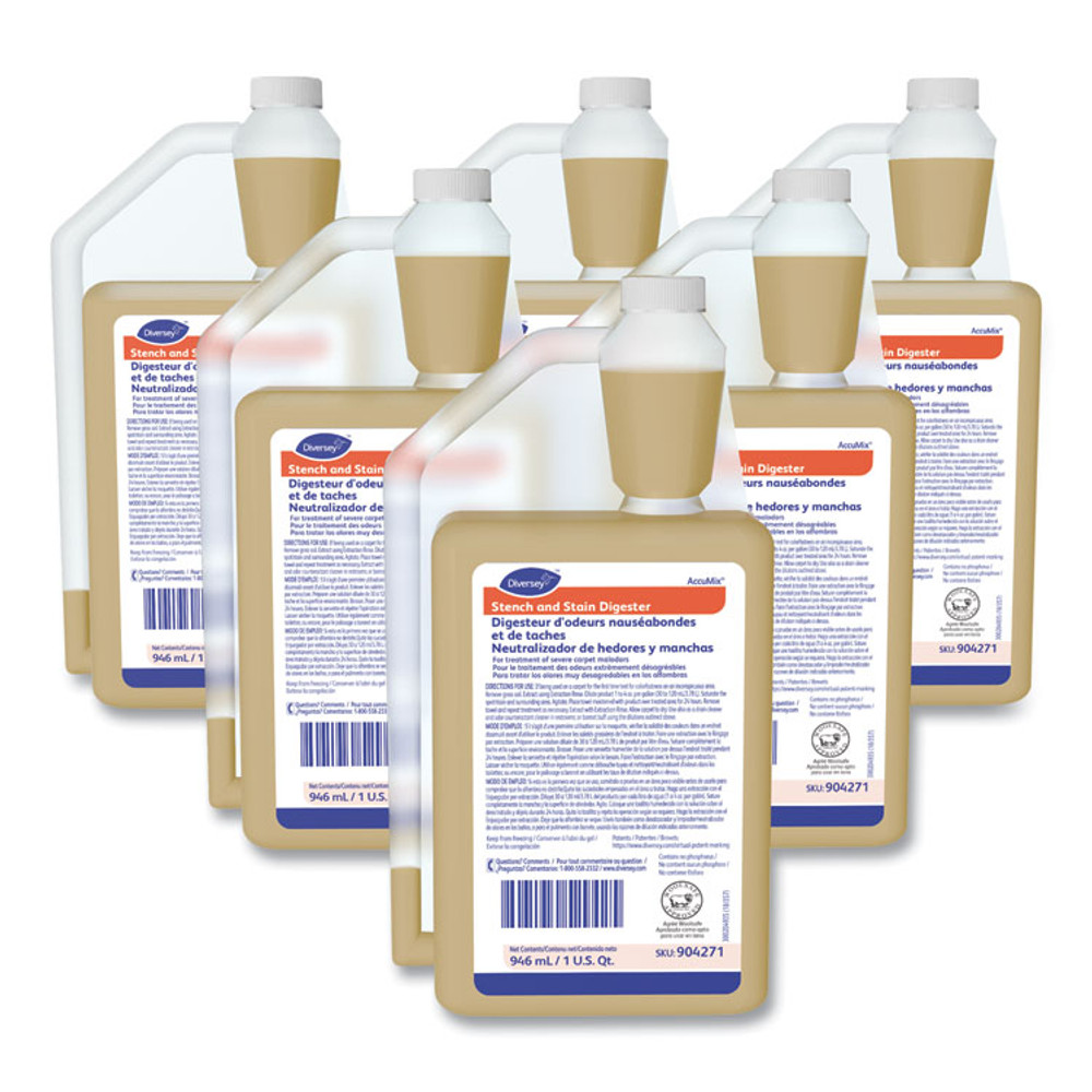 DIVERSEY 101109752 Stench and Stain Digester, 32 oz, AccuMix Bottle, 6/Carton