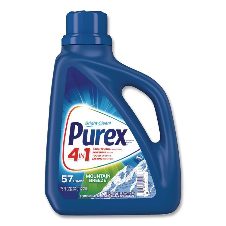 PUREX 06094CT Liquid Laundry Detergent, Mountain Breeze, 75 oz Bottle, 6/Carton