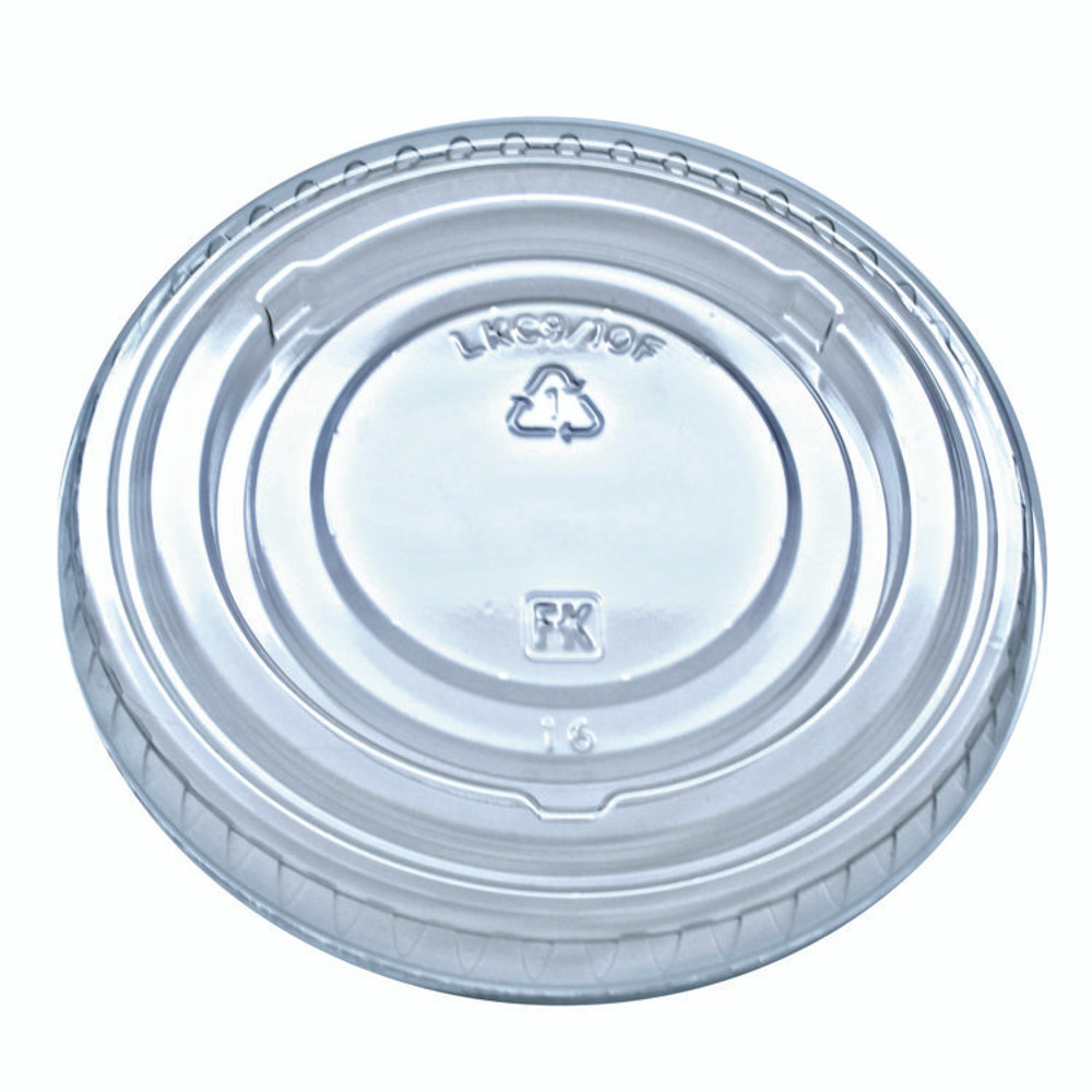 FABRI-KAL LKC9/10F Kal-Clear/Nexclear Drink Cup Lids, Flat Lid with No Slot, Fits 9 oz to 10 oz Cold Cups, Plastic, Clear, 2,500/Carton