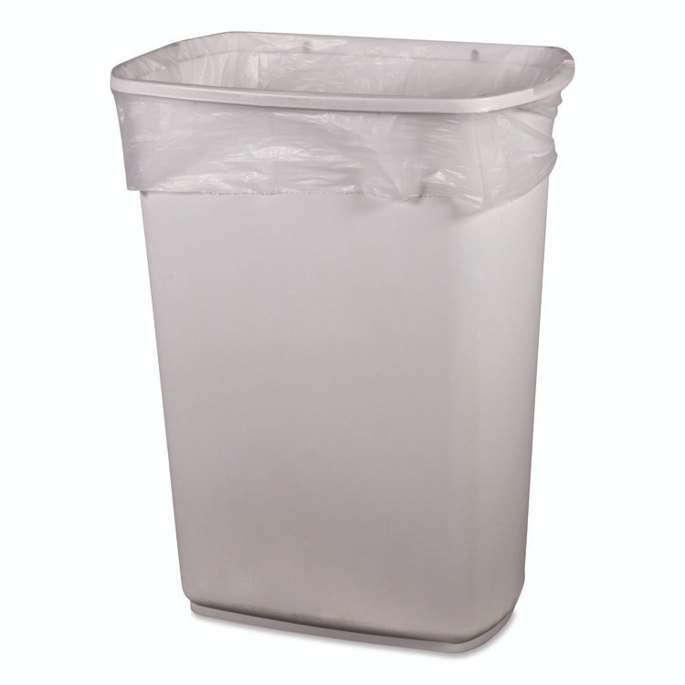 HERITAGE Z8048VNR01 High-Density Waste Can Liners, 45 gal, 16 mic, 40" x 48", Natural, 25 Bags/Roll, 10 Rolls/Carton