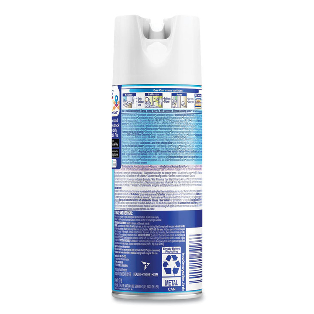 RECKITT BENCKISER LYSOL® Brand 74186EA Disinfectant Spray, Crisp Linen Scent, 12.5 oz Aerosol Spray