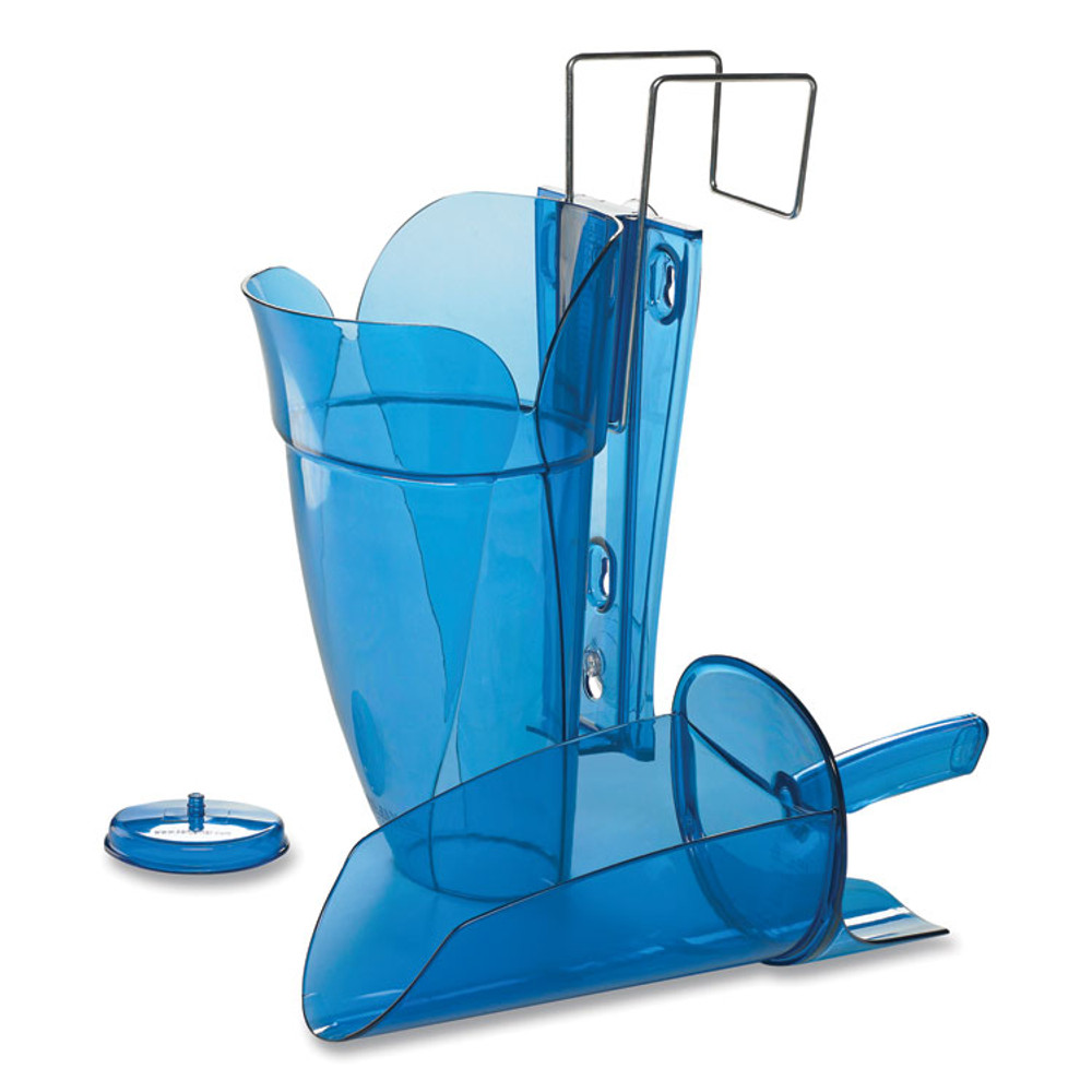 CFS BRANDS San Jamar® SI9000 Saf-T-Scoop and Guardian System for Ice Machines, 64 oz to 86 oz Ice Scoop, Transparent Blue