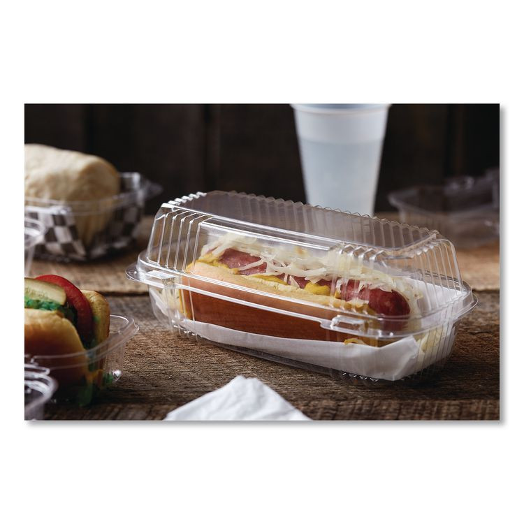 PACTIV EVERGREEN CORPORATION YCI81048 ClearView SmartLock Hinged Lid Container, 23 oz, 8.5 x 4 x 2.5, Clear, Plastic, 250/Carton