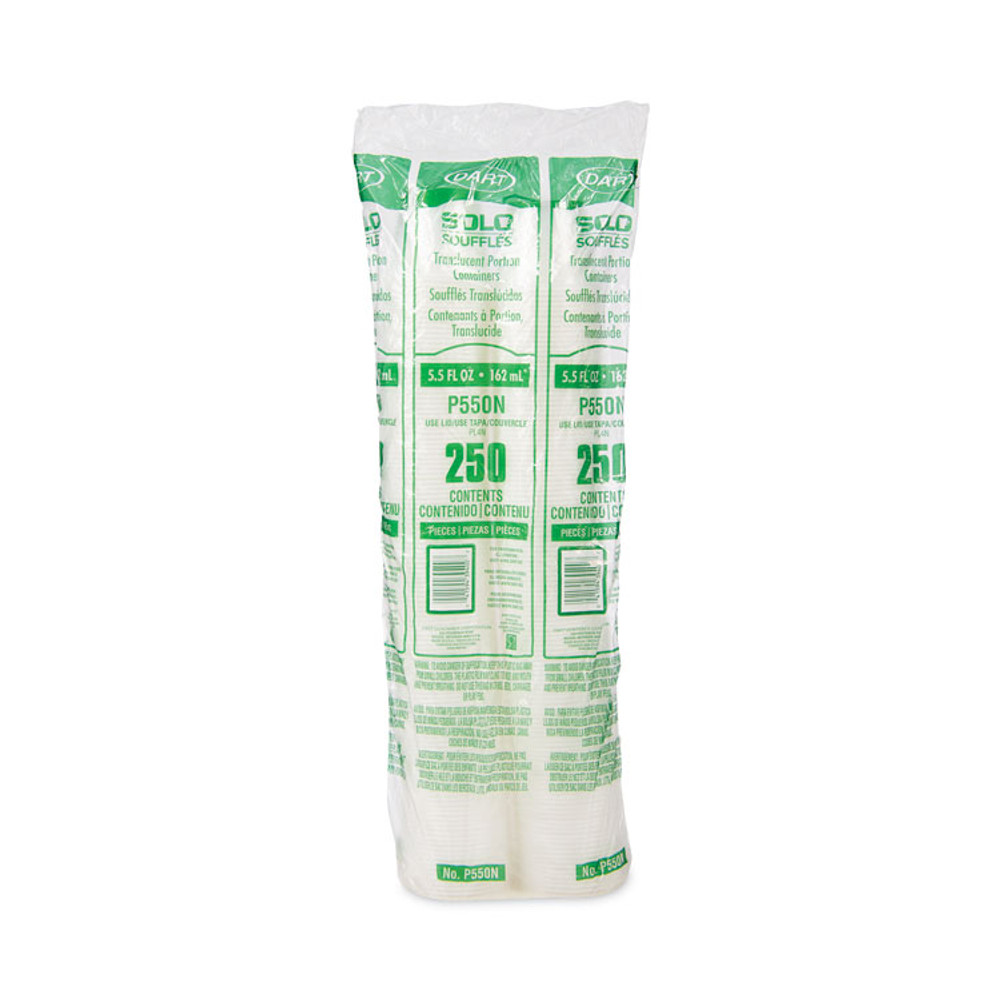 DART P550N Polystyrene Portion Cups, 5.5 oz, Plastic, Translucent, 250/Bag, 10 Bags/Carton