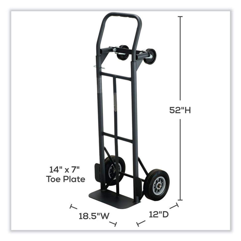 SAFCO PRODUCTS 4070 Tuff Truck Convertible Hand Truck, 400 lb to 500 lb Capacity, 14.5 x 45.6, Black