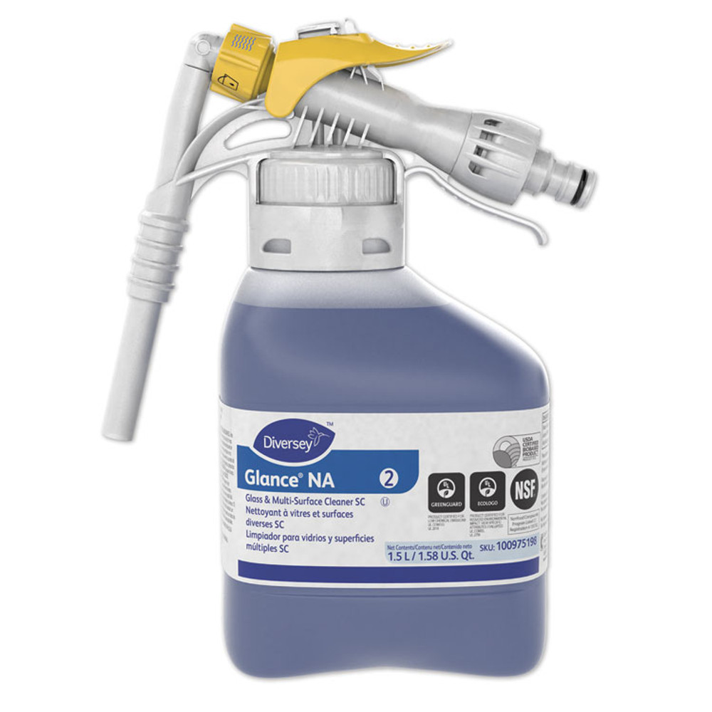 DIVERSEY 100975198 Glance NA Glass and Multi-Surface Cleaner, 1.5 L, 2/Carton