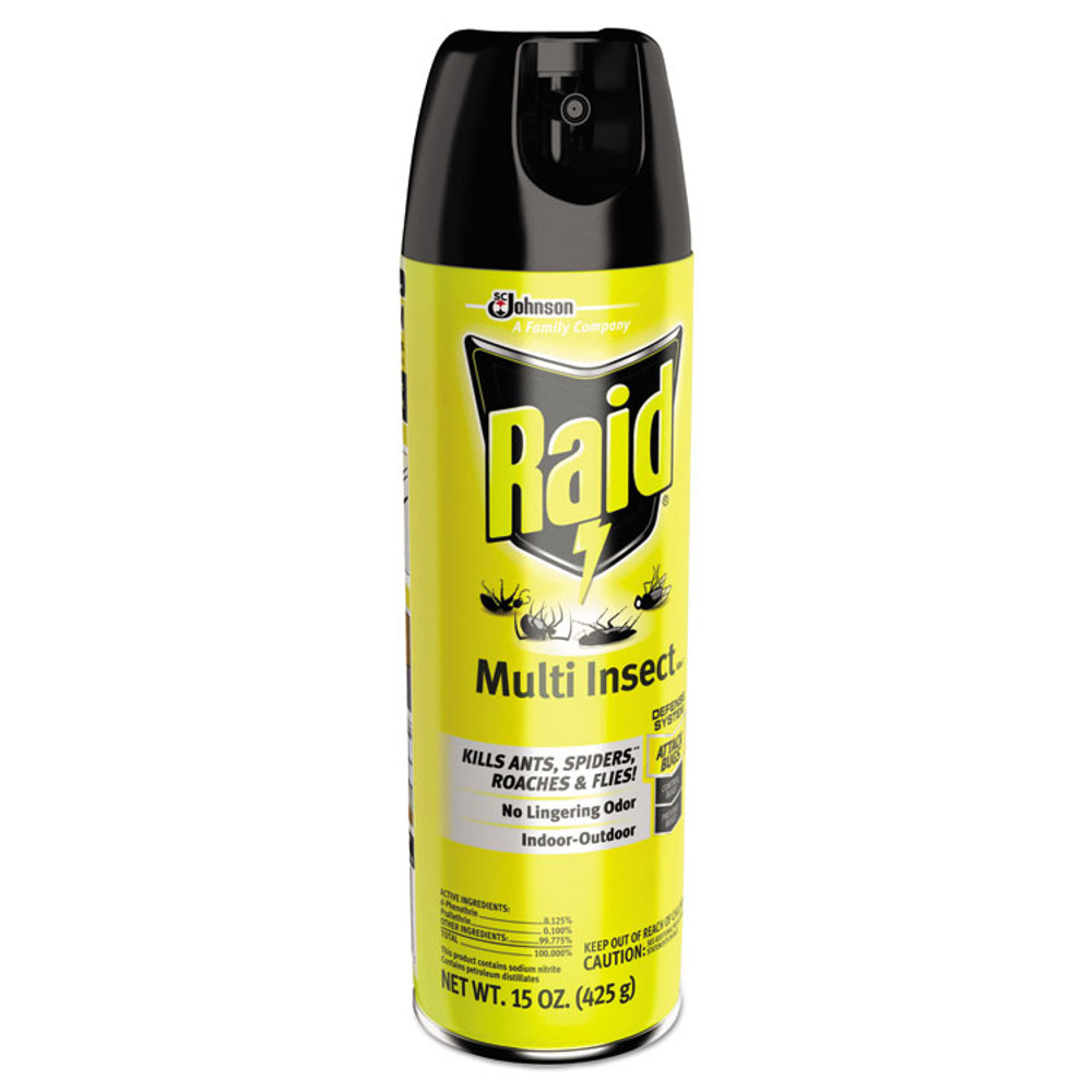 SC JOHNSON Raid® 300819 Multi Insect Killer, 15 oz Aerosol Spray, 12/Carton