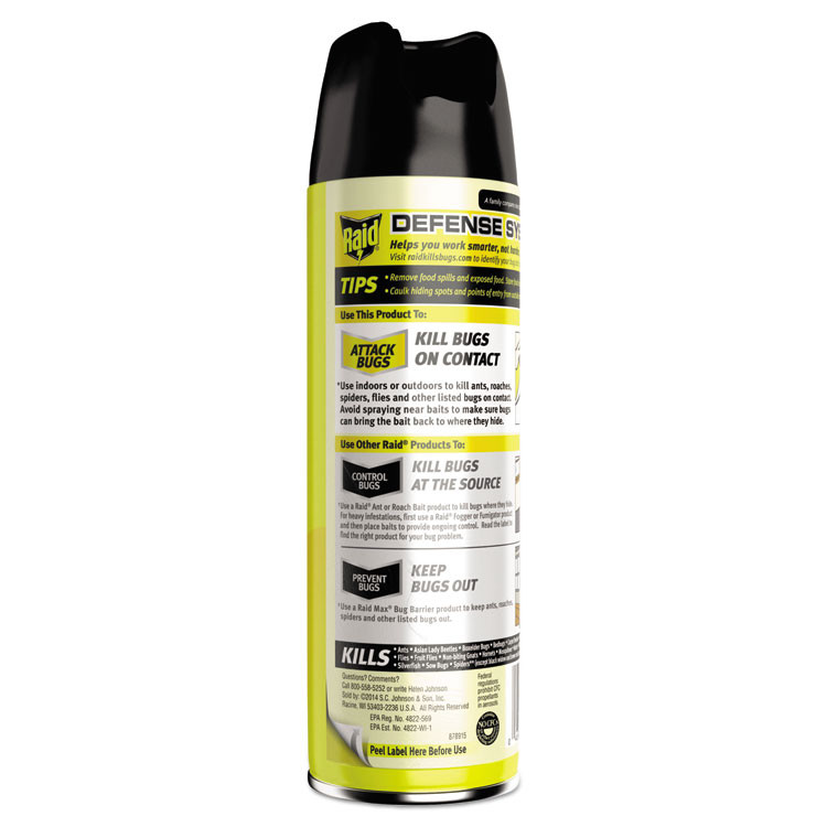 SC JOHNSON Raid® 300819 Multi Insect Killer, 15 oz Aerosol Spray, 12/Carton