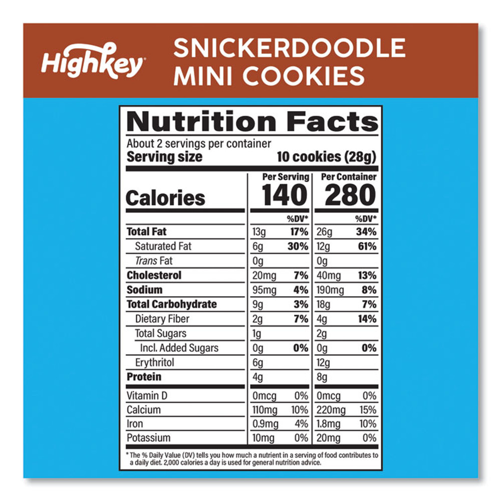 HIGHKEY 60000271 Snickerdoodle Cookies, Snickerdoodle, 2 oz Bag, 6/Carton