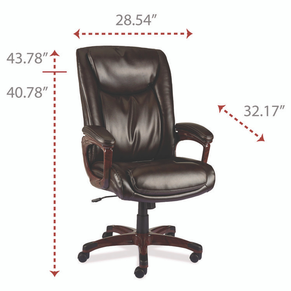 ALERA DN42B19 Alera Darnick Series Manager Chair, Supports Up to 275 lbs, 17.13" to 20.12" Seat Height, Brown Seat/Back, Brown Base