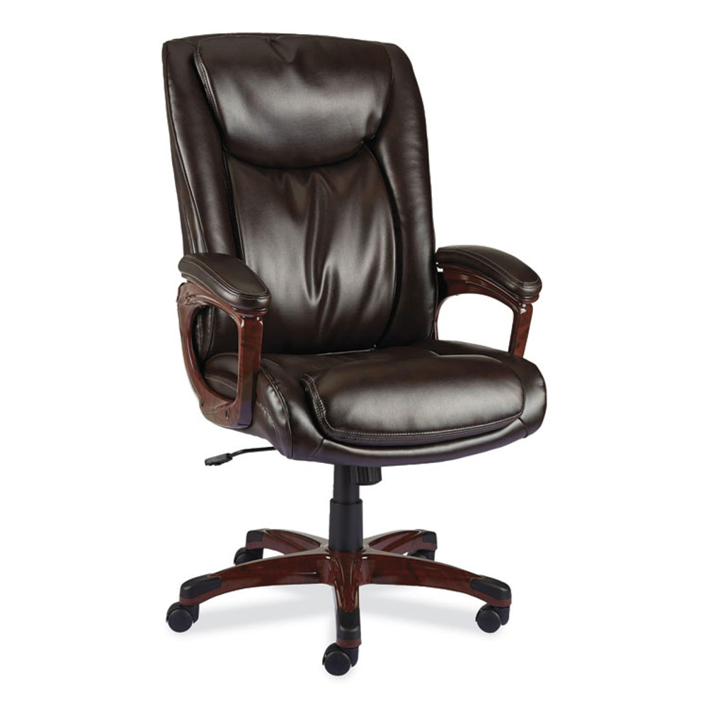 ALERA DN42B19 Alera Darnick Series Manager Chair, Supports Up to 275 lbs, 17.13" to 20.12" Seat Height, Brown Seat/Back, Brown Base