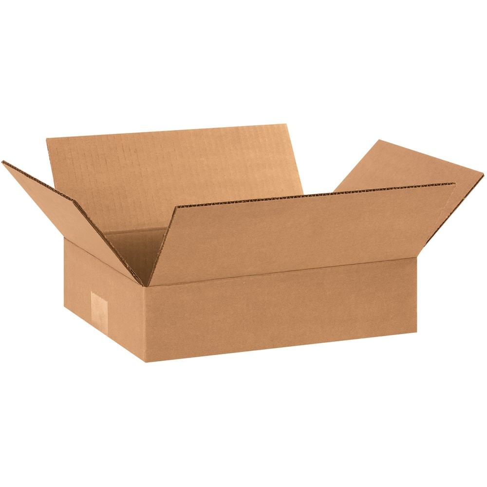 B O X MANAGEMENT, INC. 1293 Partners Brand Flat Corrugated Boxes, 12in x 9in x 3in, Kraft, Pack Of 25