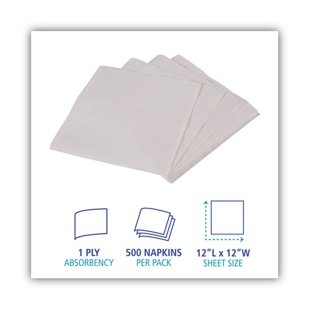 BOARDWALK 8310W 1/4-Fold Lunch Napkins, 1-Ply, 11.8 x 11.2, White, 6,000/Carton
