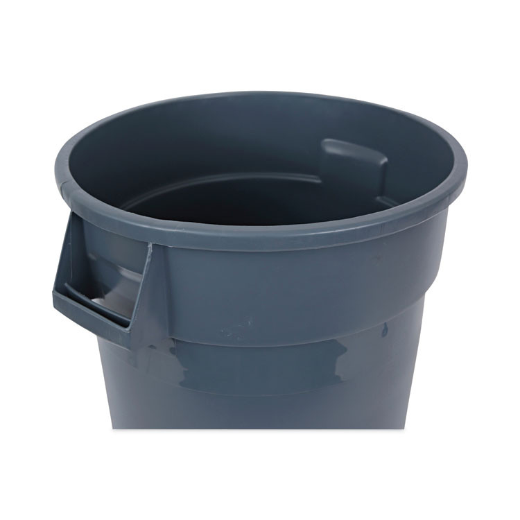 BOARDWALK 32GLWR GRA Round Waste Receptacle, 32 gal, Linear-Low-Density Polyethylene, Gray