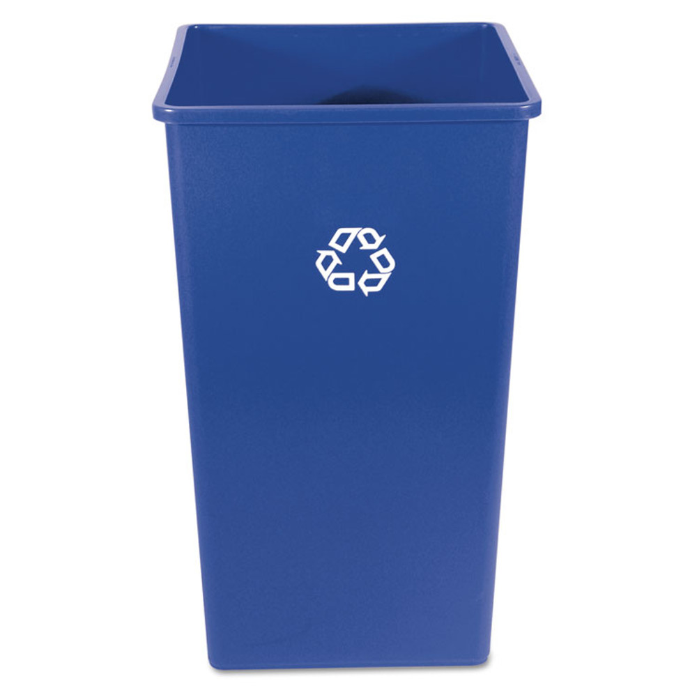 RUBBERMAID COMMERCIAL PROD. 3959-73 BLU Square Recycling Container, 50 gal, Plastic, Blue