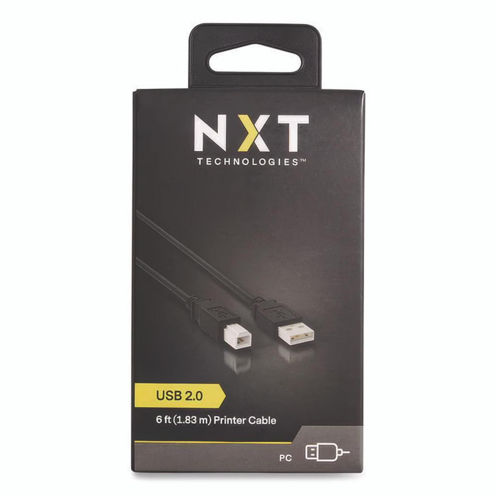 NXT TECHNOLOGIES 24400007 USB Printer Cable, 6 ft, Black