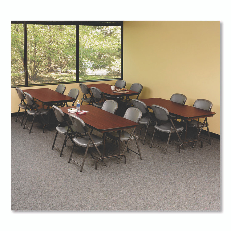 ICEBERG ENTERPRISES 55224 OfficeWorks Commercial Wood-Laminate Folding Table, Rectangular, 72" x 30" x 29", Mahogany
