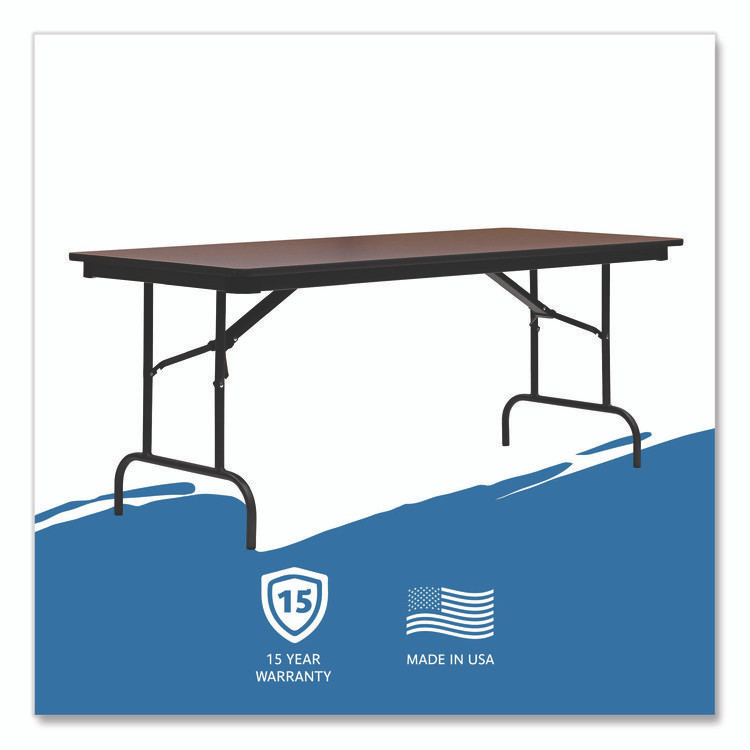 ICEBERG ENTERPRISES 55224 OfficeWorks Commercial Wood-Laminate Folding Table, Rectangular, 72" x 30" x 29", Mahogany