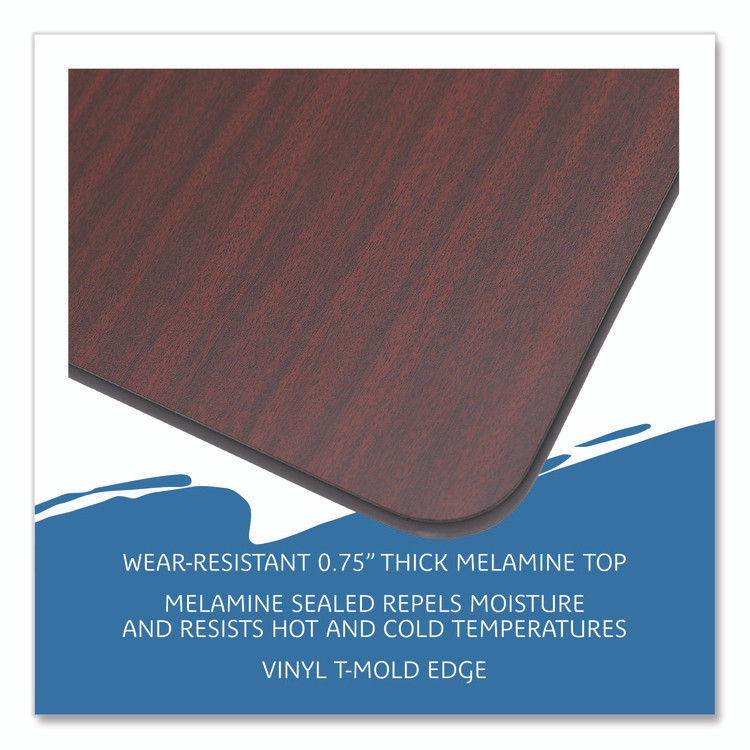 ICEBERG ENTERPRISES 55224 OfficeWorks Commercial Wood-Laminate Folding Table, Rectangular, 72" x 30" x 29", Mahogany