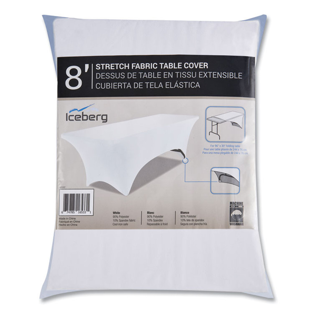ICEBERG ENTERPRISES 16533 iGear Fabric Table Cover, Polyester, 30 x 96, White