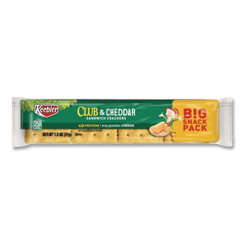 KELLOGG'S Keebler® 21163 Sandwich Cracker, Club and Cheddar, 8 Cracker Snack Pack, 12/Box