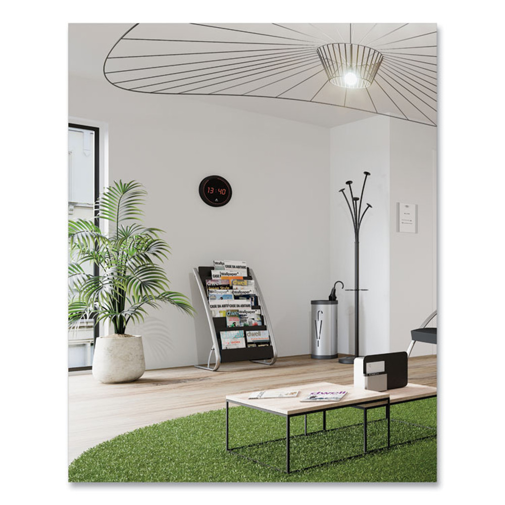 ALBA PMTRIA2M Triangular Umbrella Stand, Steel, 10.25w x 10.25d x 23.67h, Silver/Black