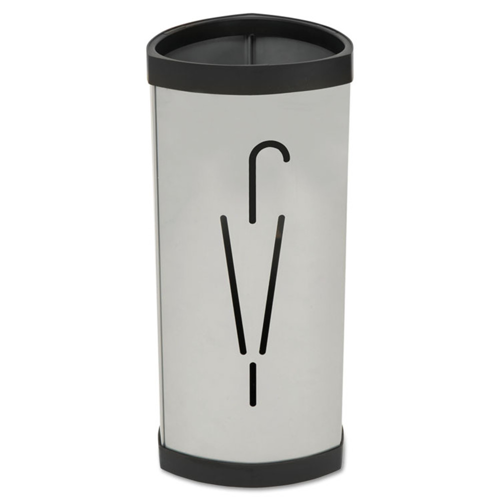 ALBA PMTRIA2M Triangular Umbrella Stand, Steel, 10.25w x 10.25d x 23.67h, Silver/Black