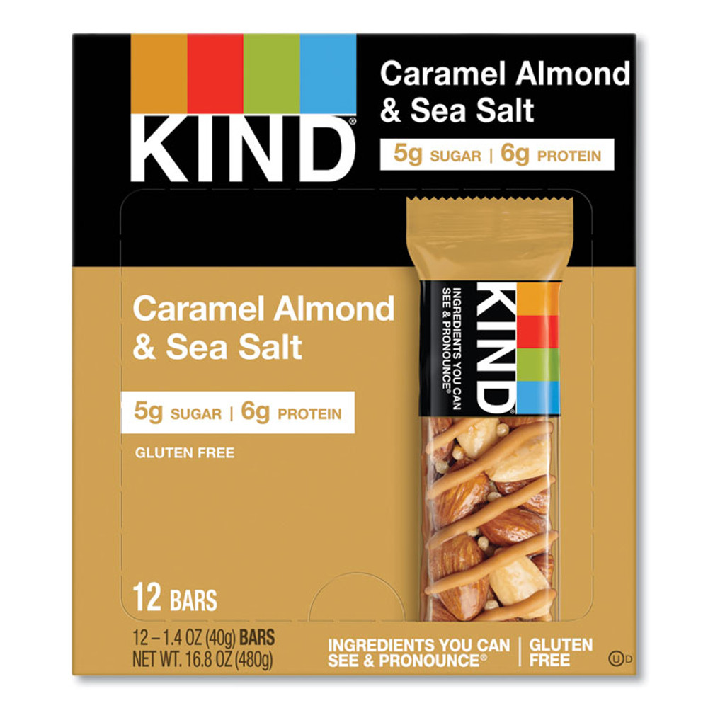 KIND LLC 18533 Nuts and Spices Bar, Caramel Almond and Sea Salt, 1.4 oz Bar, 12/Box