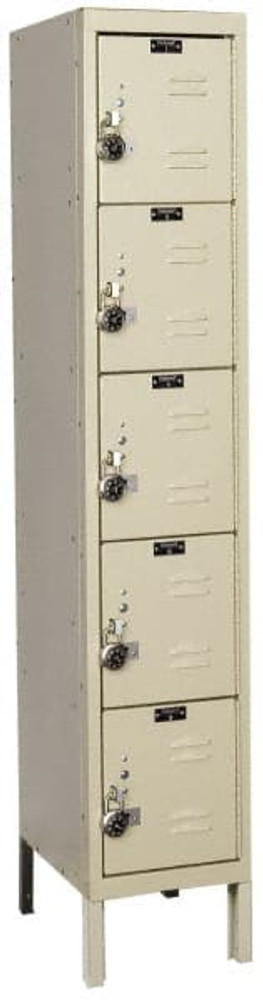 Hallowell URB1286-5A-PT 1-Wide Locker: 12" Wide, 17" Deep, 78" High, Padlock