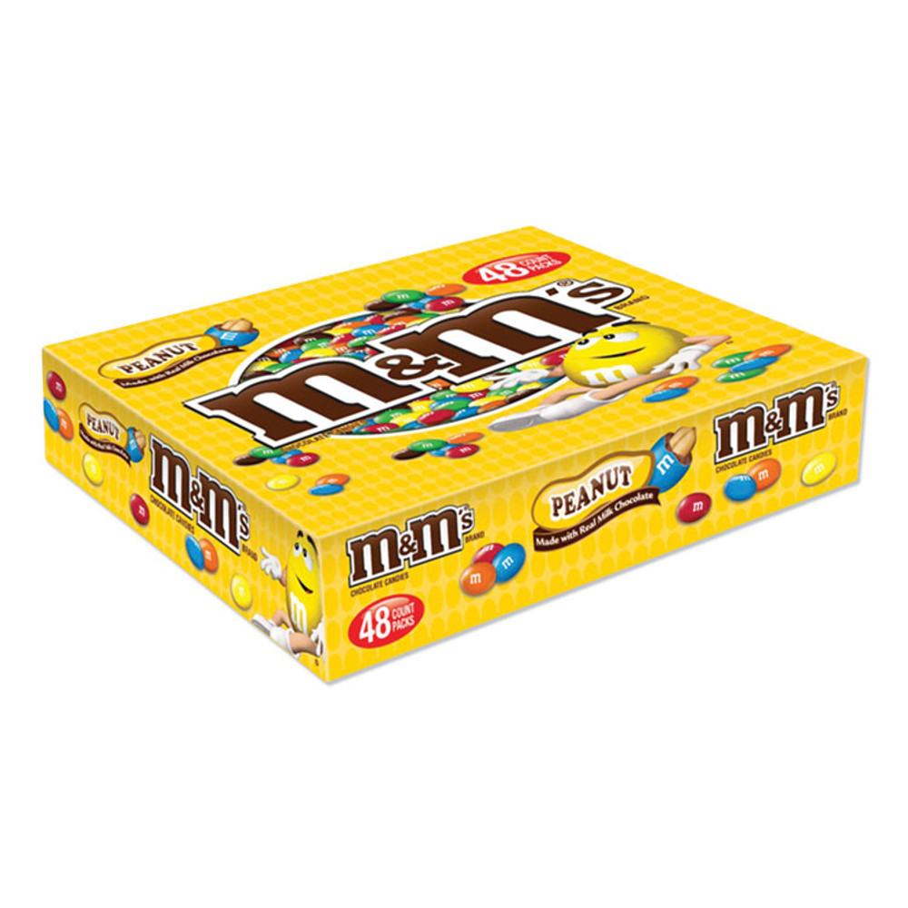 MARS, INC. & M's® 01232 Chocolate Candies, Peanut, Individually Wrapped, 1.74 oz, 48/Box