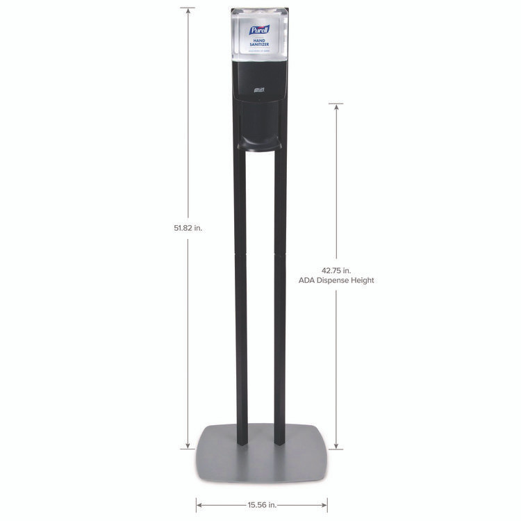 GO-JO INDUSTRIES PURELL® 7216DS ES6 Hand Sanitizer Floor Stand with Dispenser, 1,200 mL, 13.5 x 5 x 28.5, Graphite/Silver