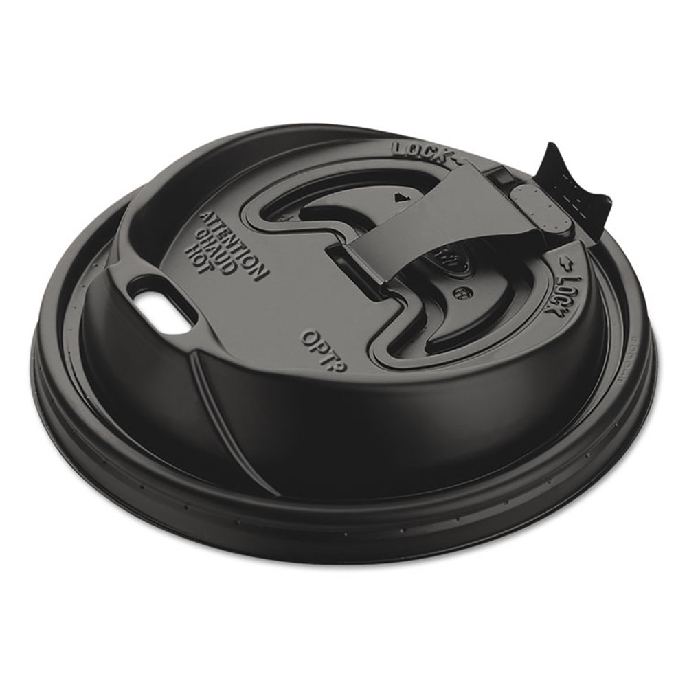 DART OPT316B Optima Reclosable Lids for Hot Paper Cups, Fits 10 oz to 24 oz Hot Cups, Plastic, Black, 1,000/Carton