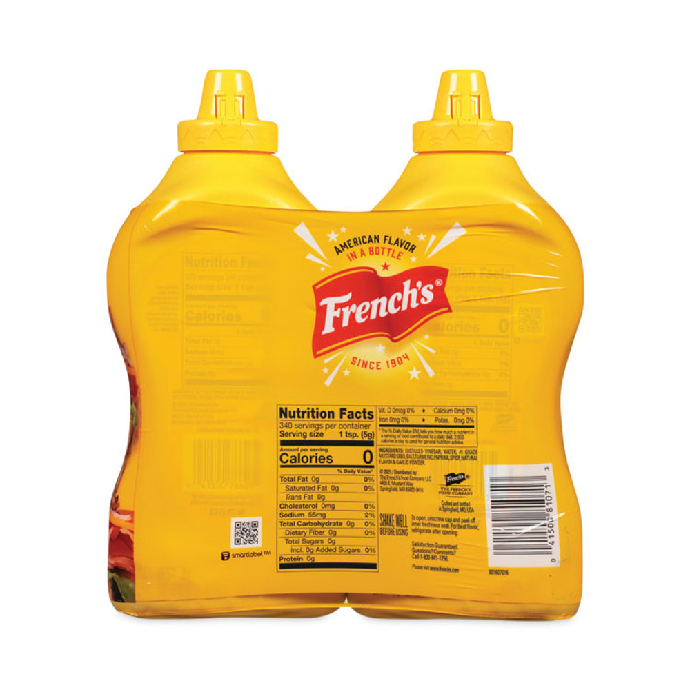 MCCORMICK & CO French's® 22000465 Classic Yellow Mustard, 30 oz Bottle, 2/Pack