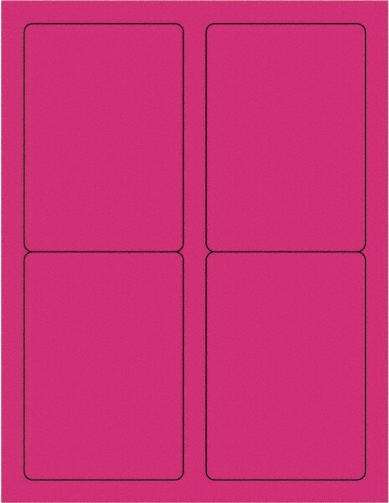 Tape Logic LL176PK Label Maker Label: Fluorescent Pink, Paper, 5" OAL, 3-1/2" OAW, 400 per Roll