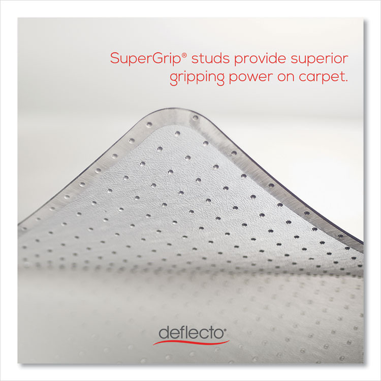 DEFLECTO CORPORATION CM17443F ExecuMat Intensive All Day Use Chair Mat for Extra-High/Plush Pile Carpet, Rectangular, Beveled Edges, 46" x 60", Clear