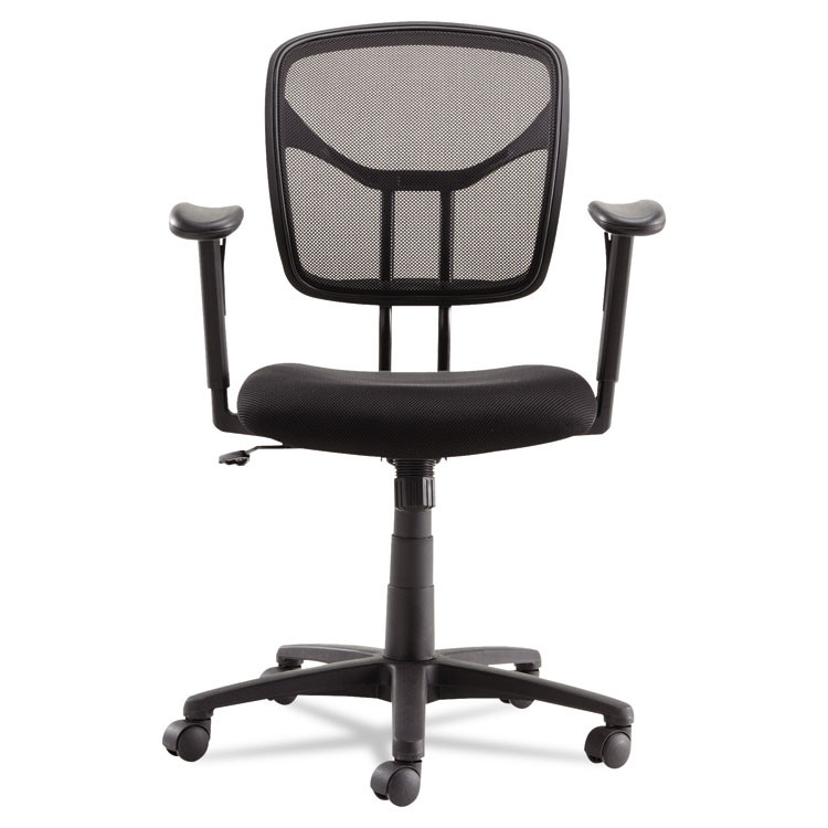 OIF MT4818 Swivel/Tilt Mesh Task Chair with Adjustable Arms, Supports Up to 250 lb, 17.72" to 22.24" Seat Height, Black