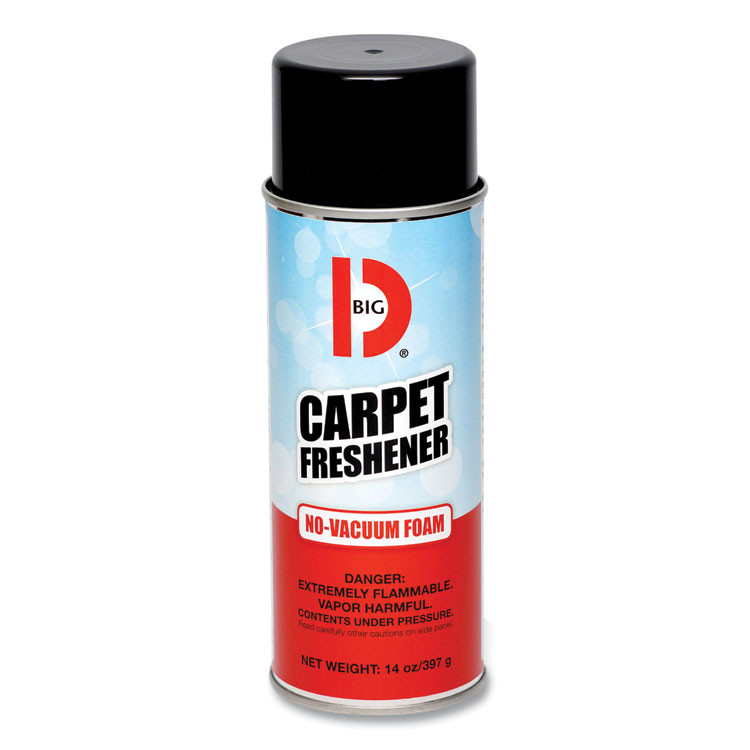 BIG D Industries 241 No-Vacuum Carpet Freshener, Fresh Scent, 14 oz Aerosol Spray, 12/Carton