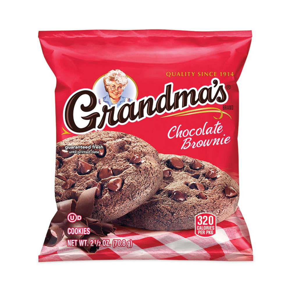 FRITO-LAY, INC. Grandma's® 29500062 Big Chocolate Brownie, 2.5 oz Packet, 2 Brownies/Pack, 60 Packs/Carton