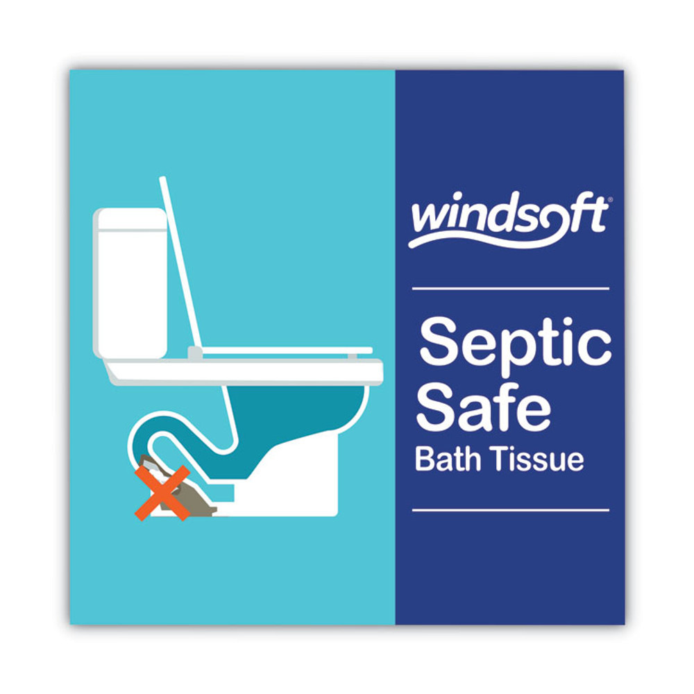 WINDSOFT 24244 Premium Bath Tissue, Septic Safe, 2-Ply, White, 284 Sheets/Roll, 24 Rolls/Carton